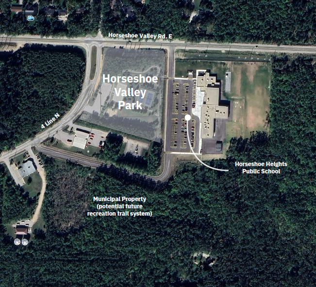 An overhead view of Horseshoe Valley Memorial Park
